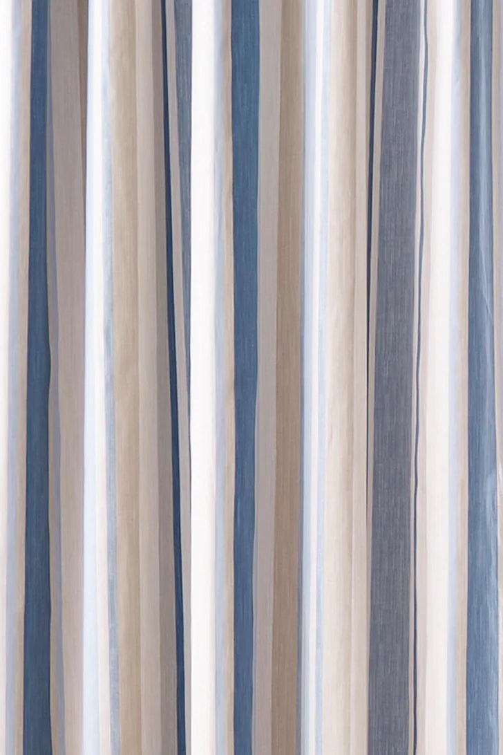 Laura Ashley Awning Stripe Seaspray Ready Made Eyelet Curtains