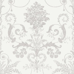Laura Ashley Josette Wallpaper Dove Grey / White