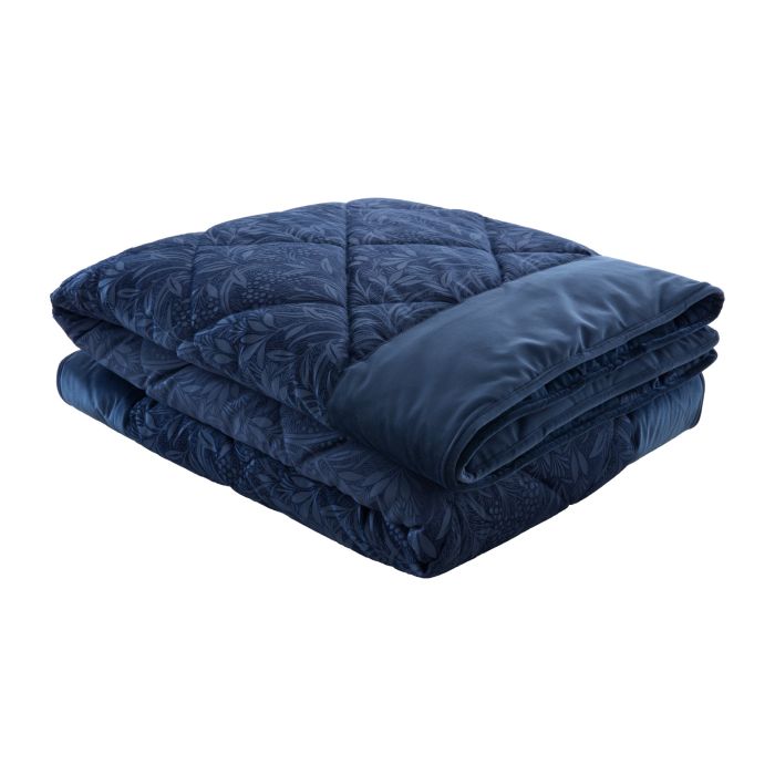 Laura Ashley Barley Embossed Midnight Navy 235x235cm Quilted Bedspread