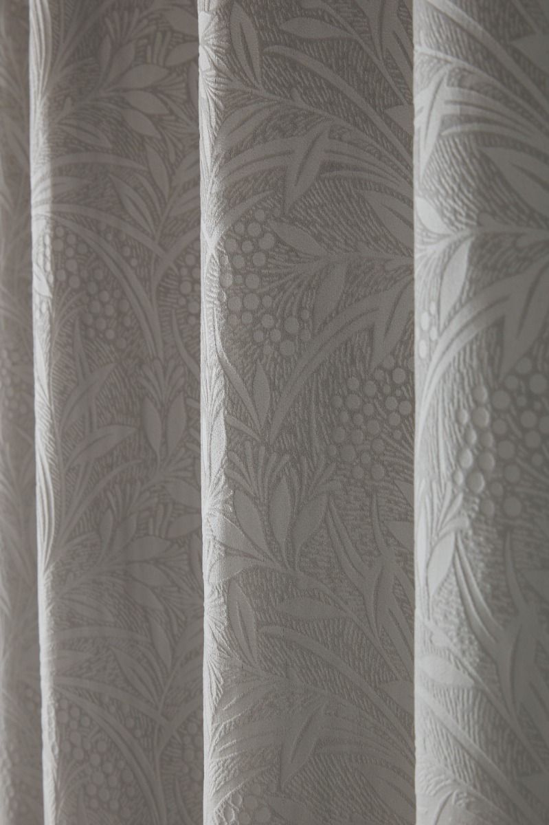 Laura Ashley Barley Embossed Steel Ready Made Eyelet Curtains