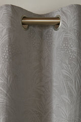 Laura Ashley Barley Embossed Steel Ready Made Eyelet Curtains