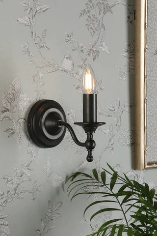 black wall lights candle light