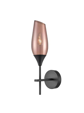 black wall lights with copper design