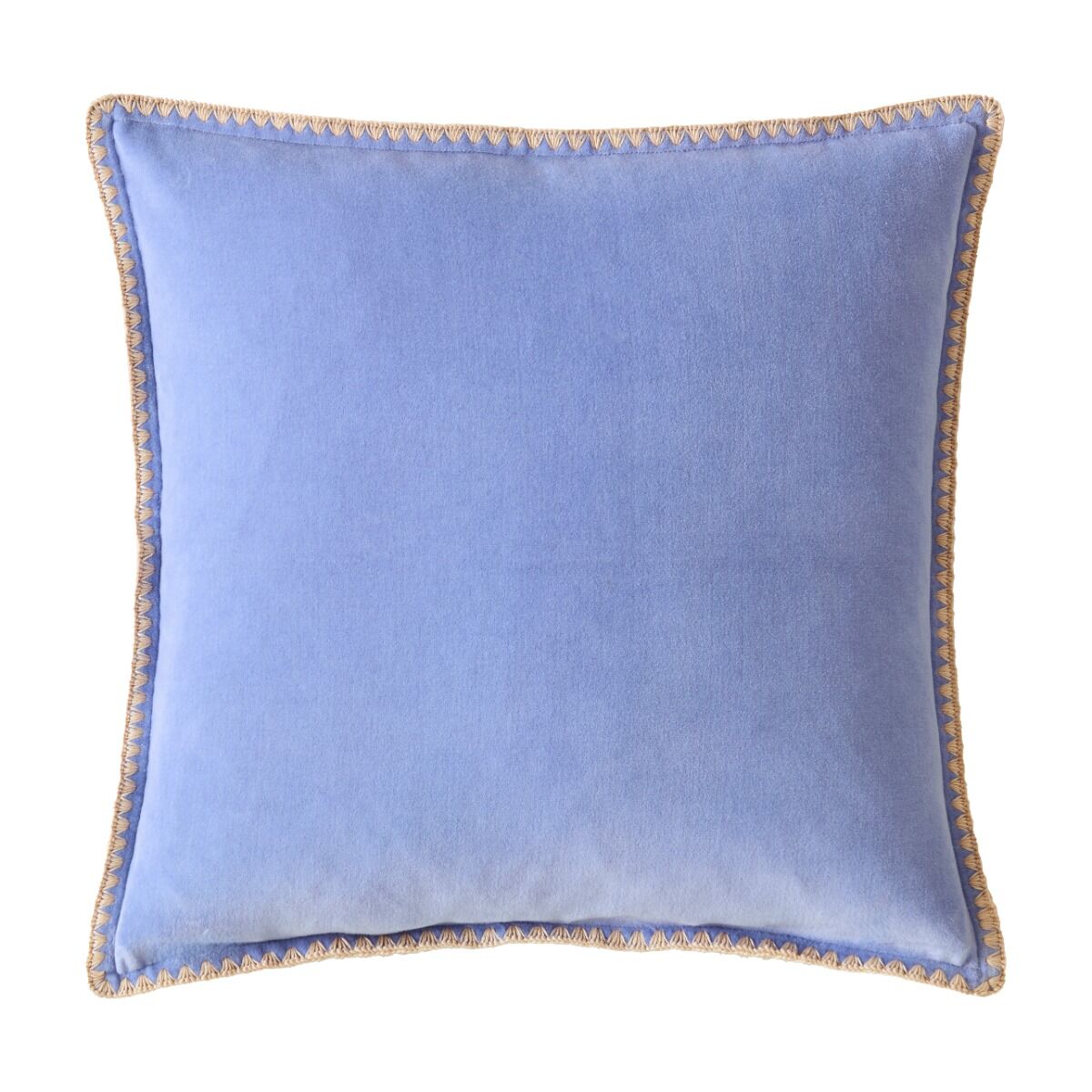 Bluebellgray Blanket Stitch Velvet Thistle Blue Microfibre 45x45cm Cushion