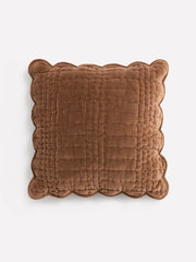 Laura Ashley Brady Scalloped Caramel Microfibre 43x43cm Cushion