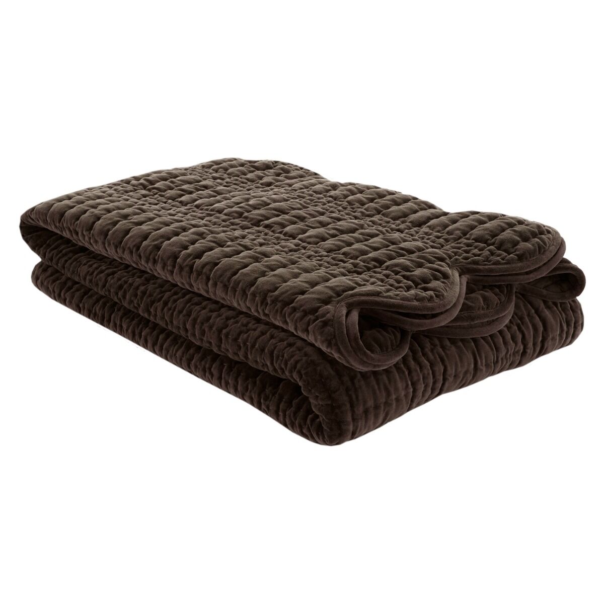 Laura Ashley Brady Scalloped Chocolate 180x235cm Bedspread
