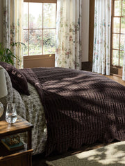 Laura Ashley Brady Scalloped Chocolate 180x235cm Bedspread