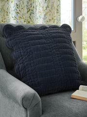 Laura Ashley Brady Scalloped Navy Microfibre 43x43cm Cushion
