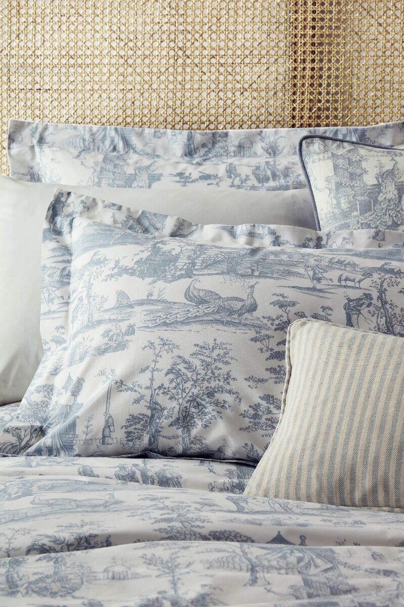 Laura Ashley Braysmith Toile Chambray Blue Bedding
