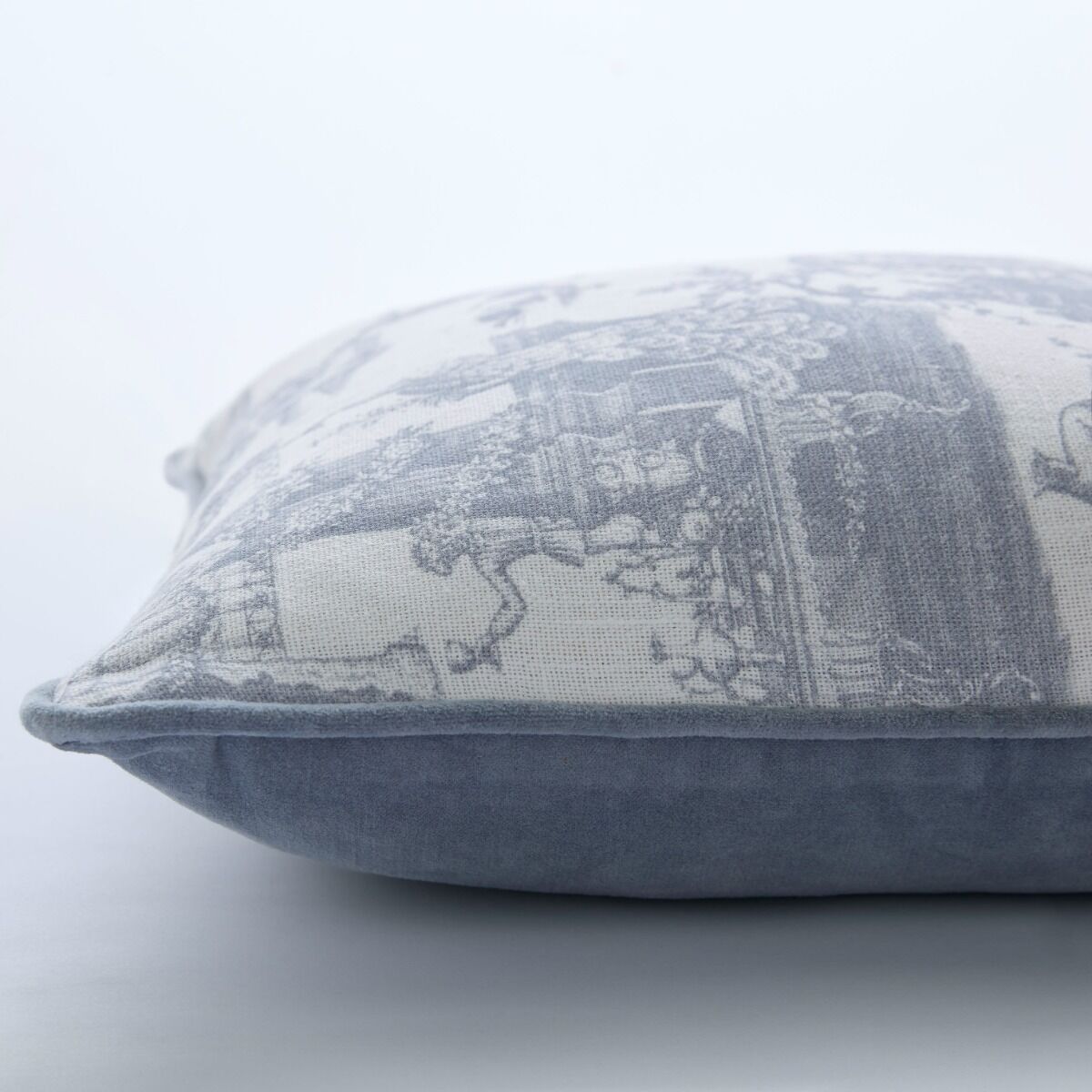 Laura Ashley Braysmith Toile Chambray Blue 45x45cm Microfibre Cushion
