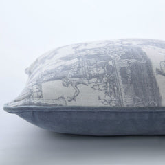 Laura Ashley Braysmith Toile Chambray Blue 45x45cm Microfibre Cushion