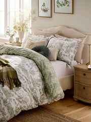 Laura Ashley Braysmith Toile Olive Green Bedding