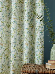 Laura Ashley Brayton Leaves Multi Ready Made Eyelet Curtains