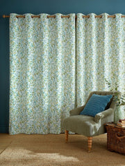 Laura Ashley Brayton Leaves Multi Ready Made Eyelet Curtains