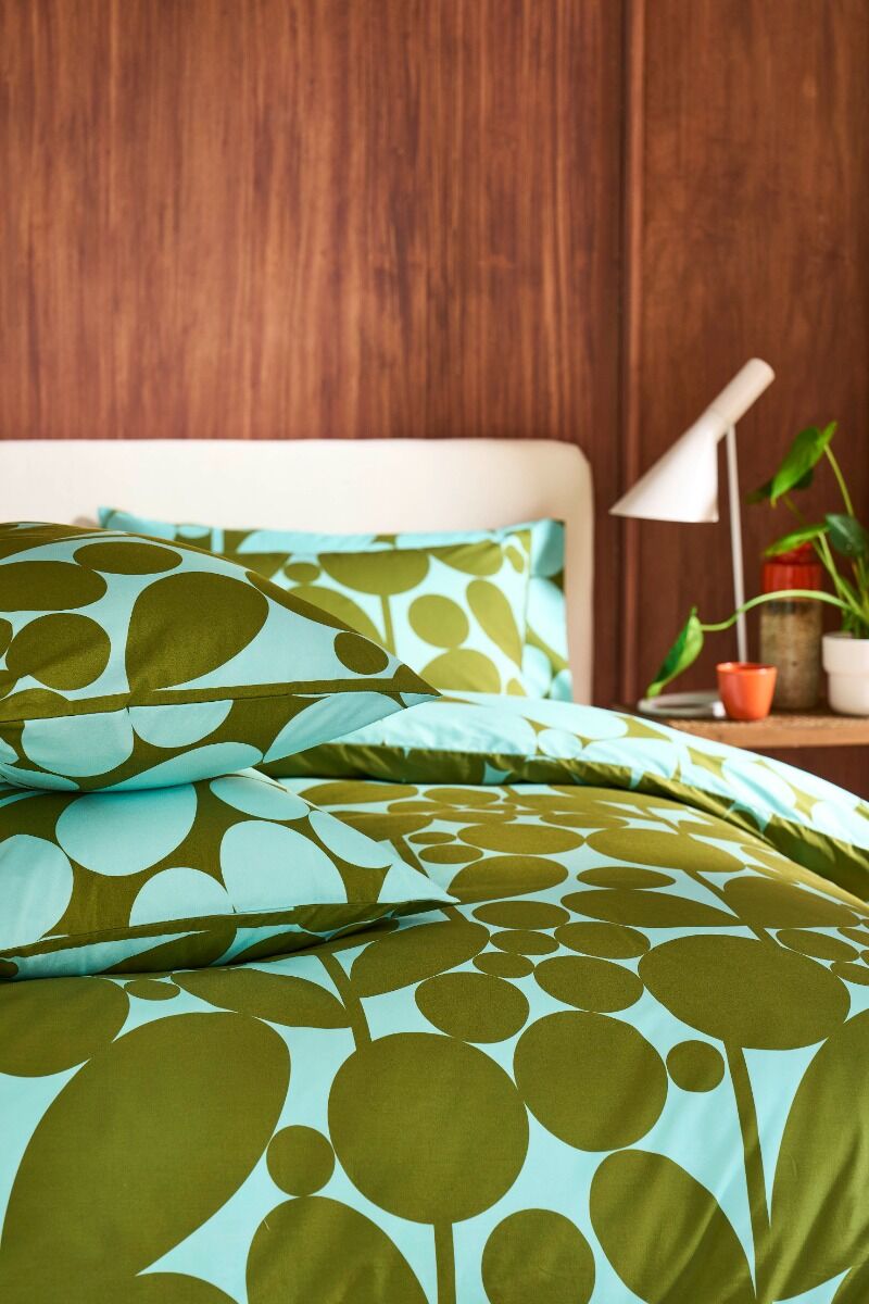 Orla Kiely Bubble Flower Aqua Seagrass Bedding