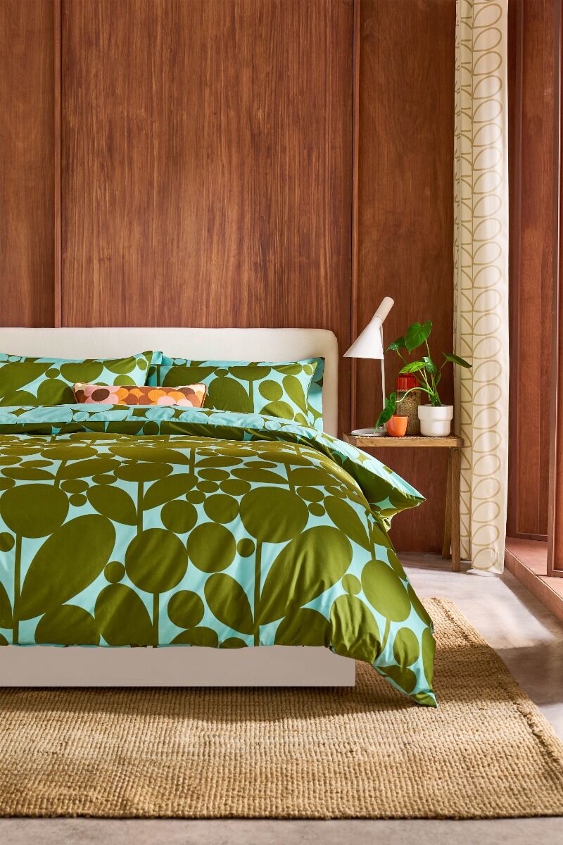 Orla Kiely Bubble Flower Aqua Seagrass Bedding