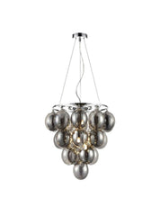 Franklite Bubbles Smoke Pendant 4 Light Chrome