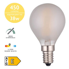 5 Pack Frosted Golf Ball LED E14 Bulb 4w