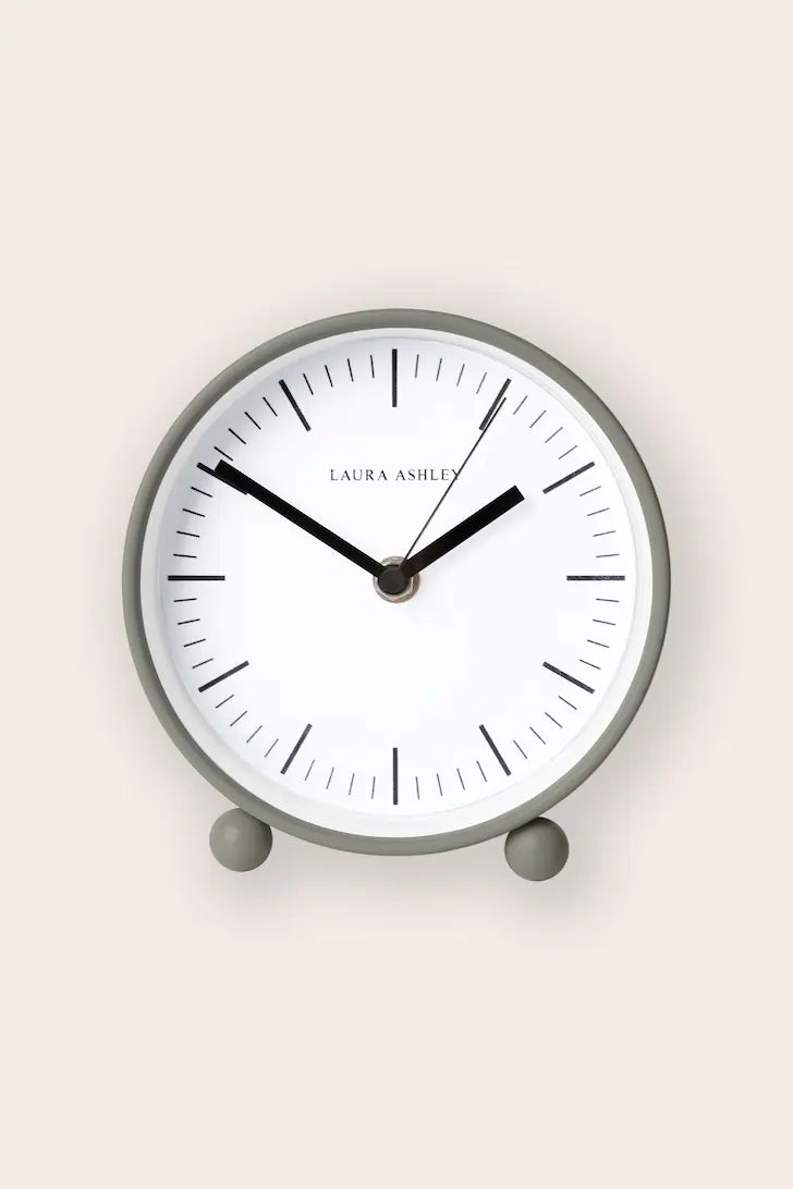 Twyford Small Bedside Clock - Pale Steel Grey