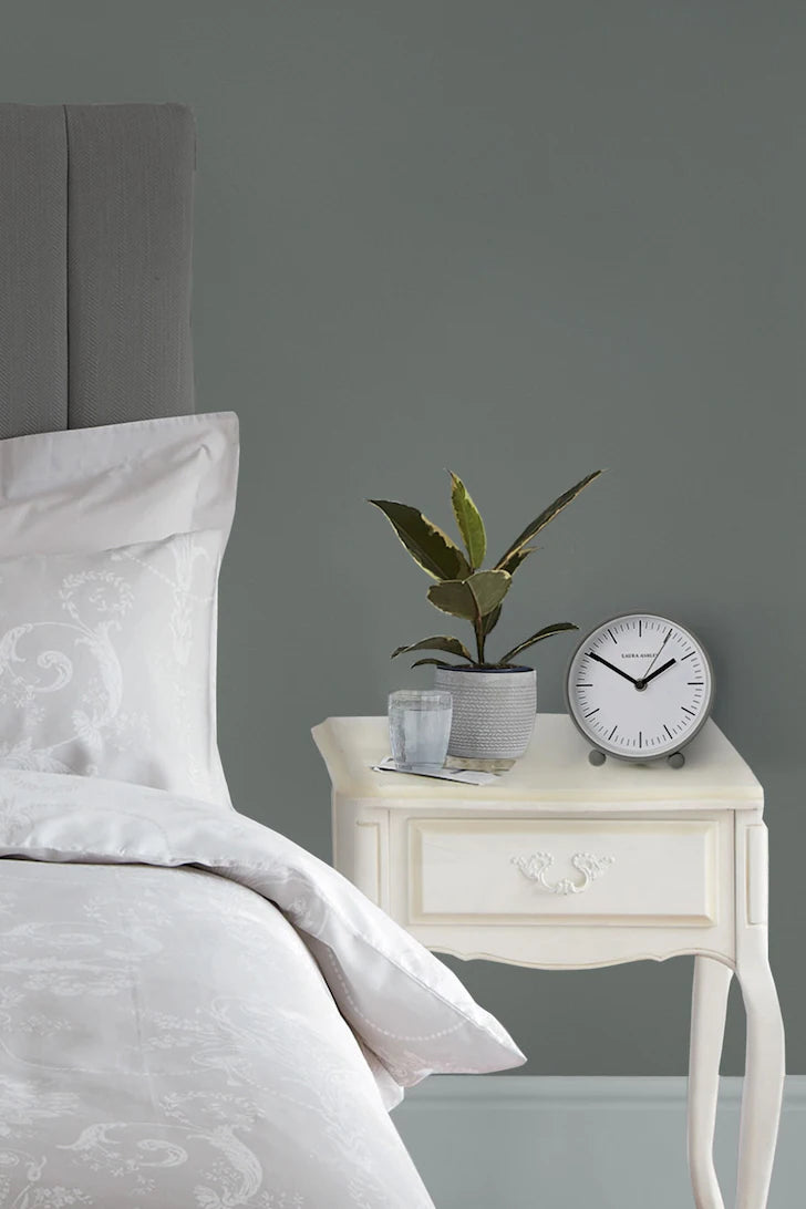 Twyford Small Bedside Clock - Pale Steel Grey