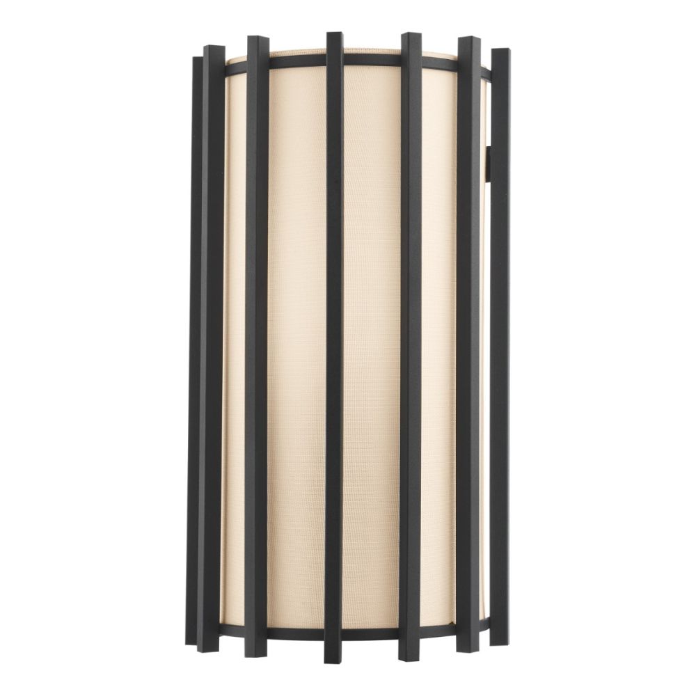 Cagliari Wall Light Matt Black With Ivory Shade