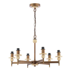 Colenza 6 Light Pendant Antique Bronze and Travertine Fitting Only