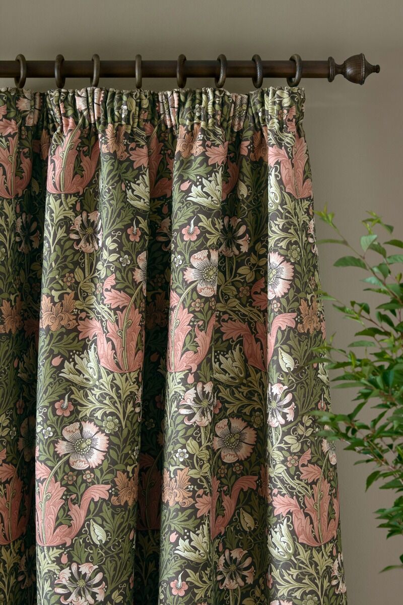 William Morris At Home Compton Brick Ready Made Curtains