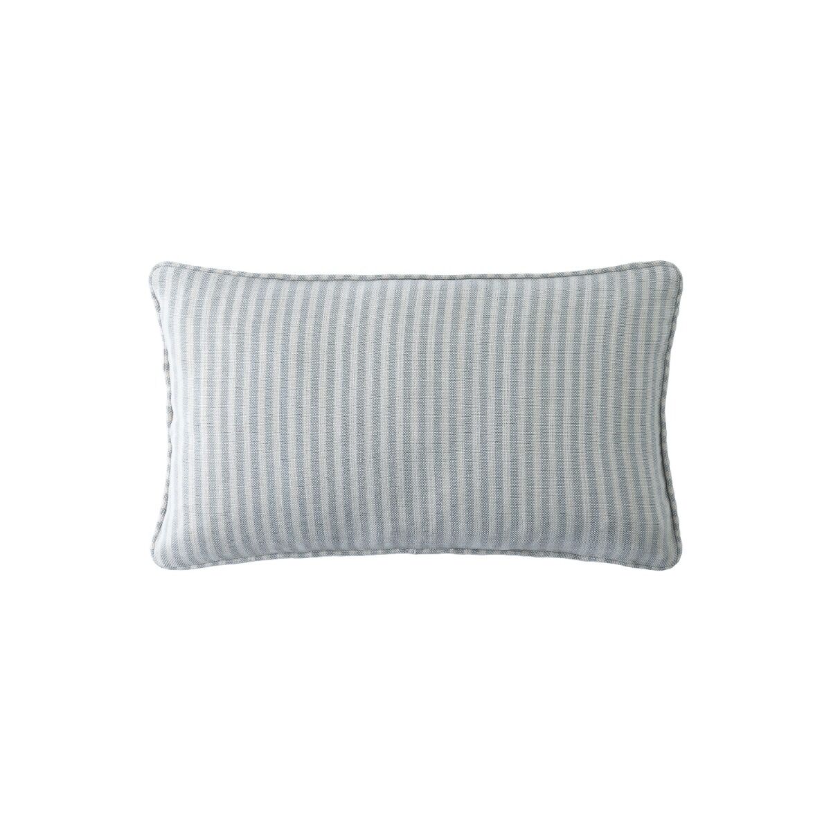 Laura Ashley Cornish Chenille Stripe Slate Blue 30x50cm Microfibre Cushion