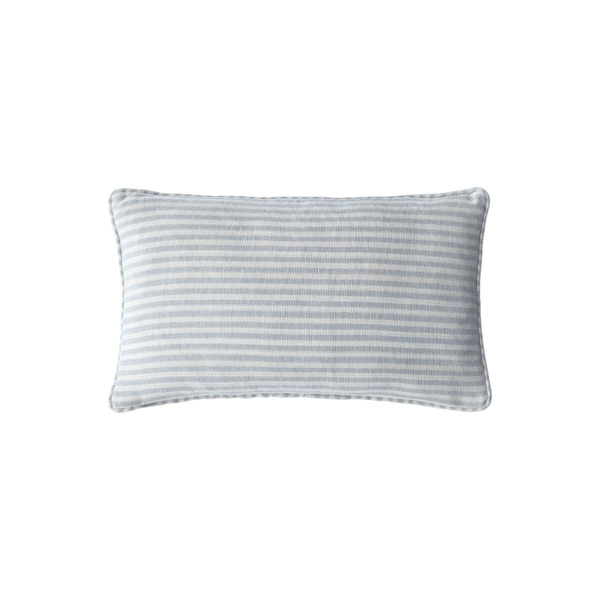 Laura Ashley Cornish Chenille Stripe Slate Blue 30x50cm Microfibre Cushion
