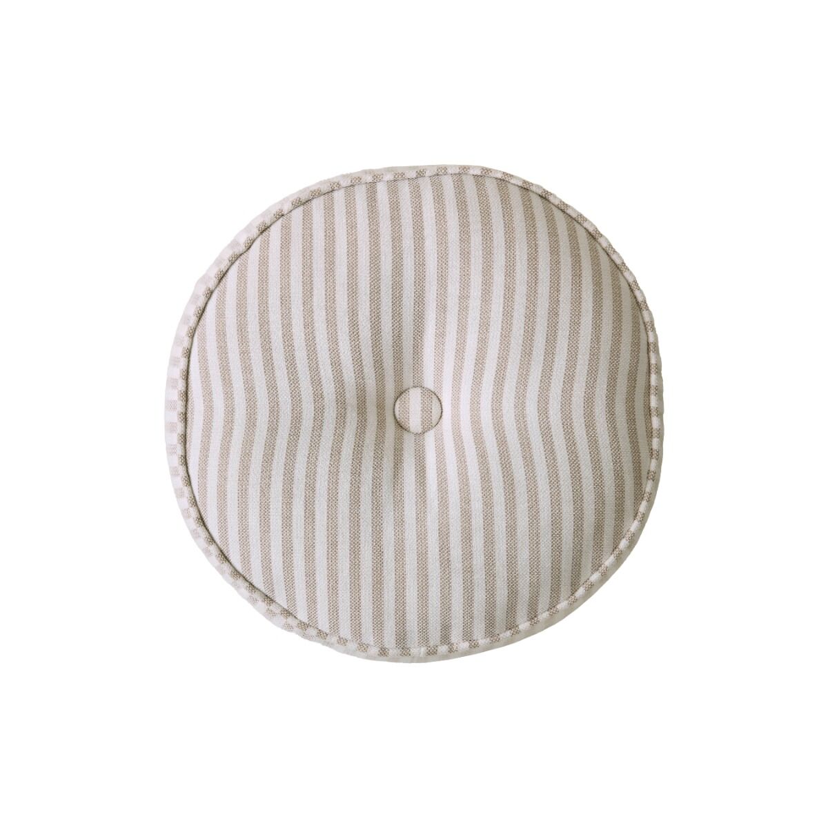 Laura Ashley Cornish Stripe Natural Mf 35x8cm Filled Circular Cushion