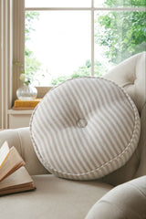 Laura Ashley Cornish Stripe Natural Mf 35x8cm Filled Circular Cushion