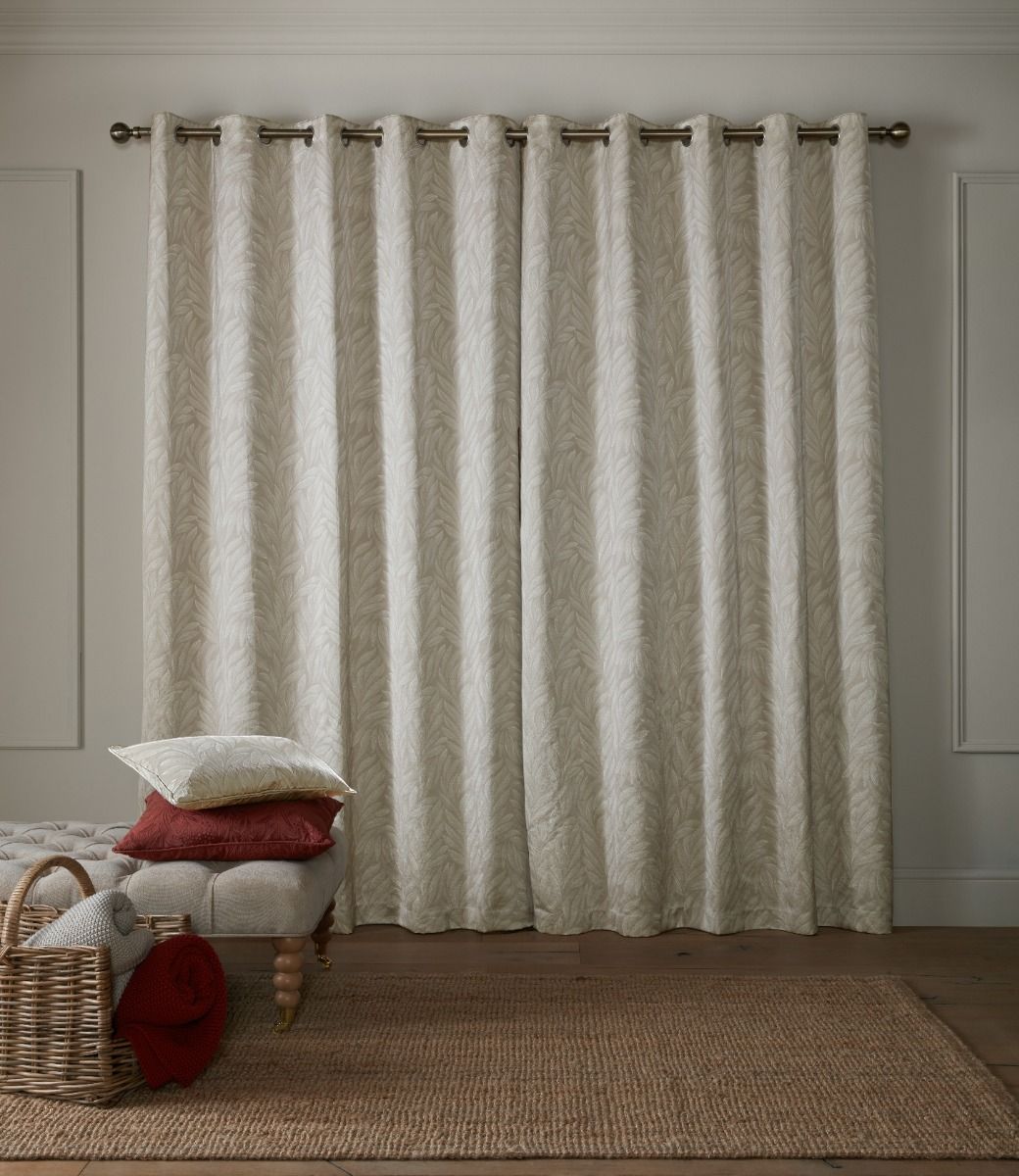 Laura Ashley Coulderton Natural Ready Made Eyelet Curtains