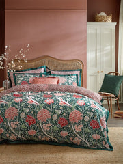 William Morris At Home Cray Forest Green/cranberry Bedding