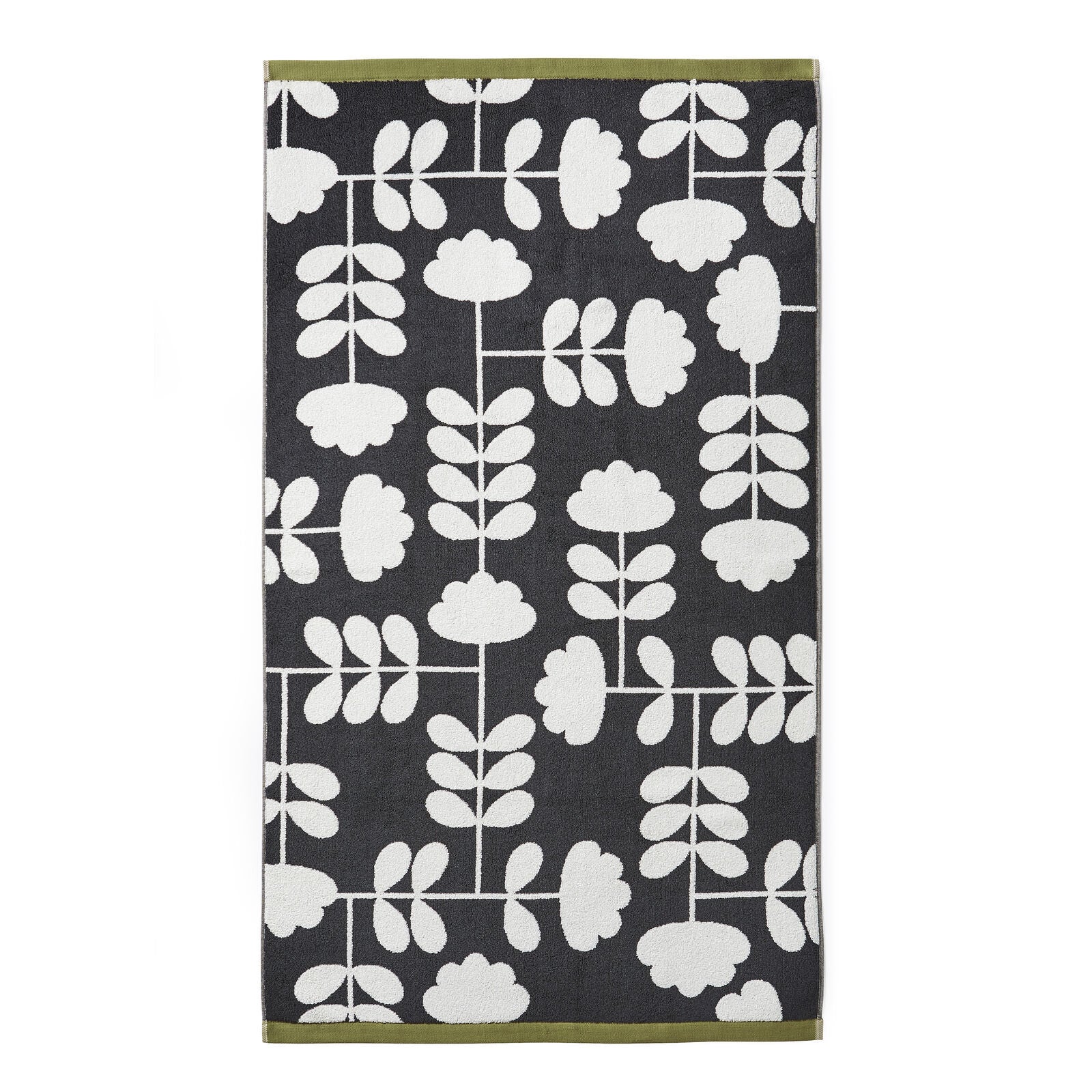 Orla Kiely Cut Stem Moss / Charcoal Towels
