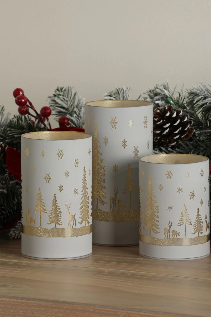 Laura Ashley  Set of 3 LED Tree Candle