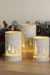 Laura Ashley  Set of 3 LED Tree Candle