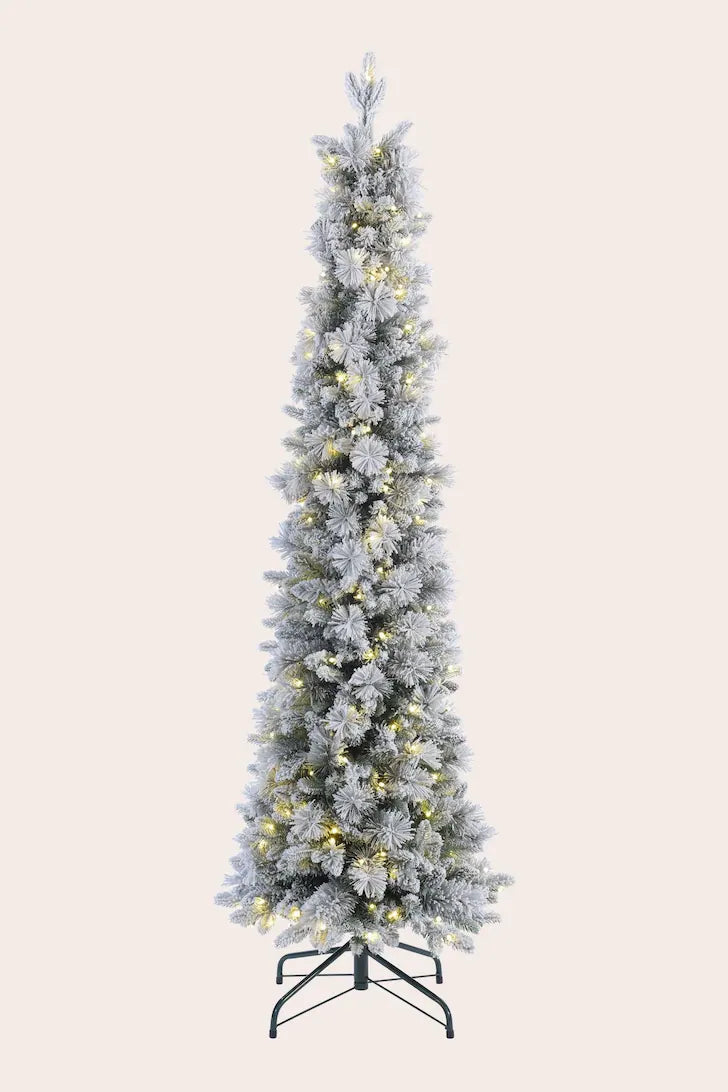 Laura Ashley Frosted 6ft Slim Pre Lit Christmas Tree