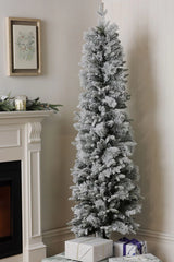 Laura Ashley Frosted 6ft Slim Pre Lit Christmas Tree