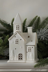 Laura Ashley White Ceramic House Lit Decoration