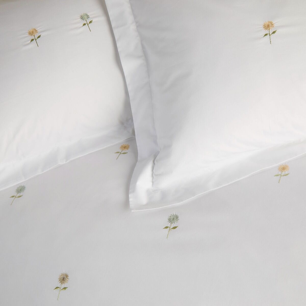 Sophie Allport Embroidered Sunflowers White Bedding