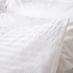 Laura Ashley Emma Seersucker White  Duvet Cover and Pillowcase Set
