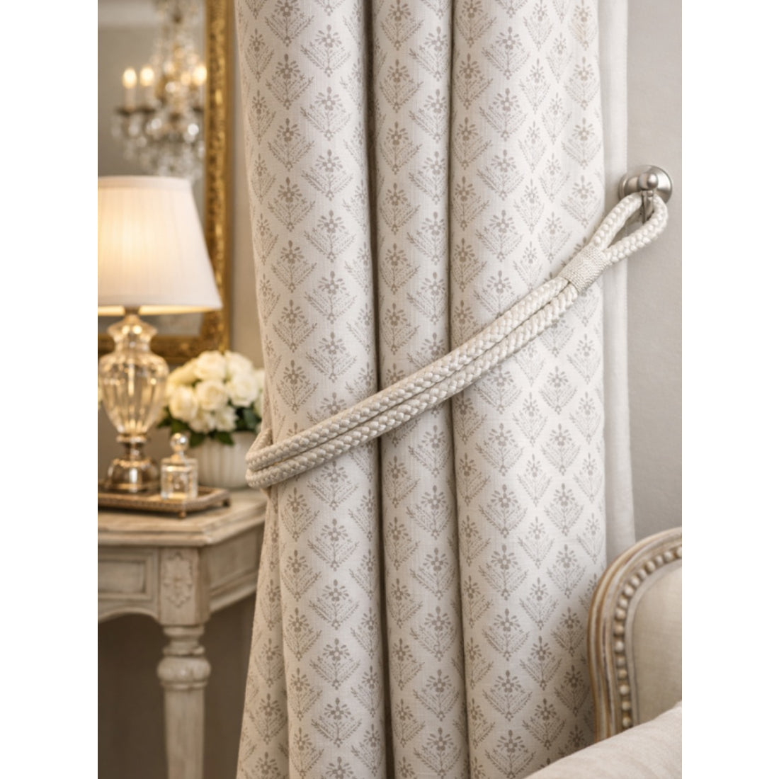 Laura Ashley Gillian Tieback, Off White, 1 Pair