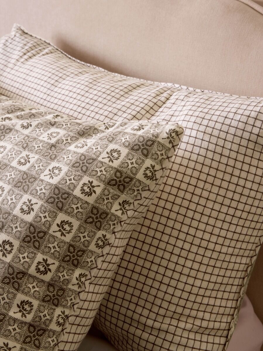 Laura Ashley Hartley Check Dark Truffle Brown Bedding