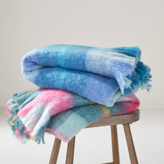 Bluebellgray Highland Check Sea Blue 130x170cm Throw