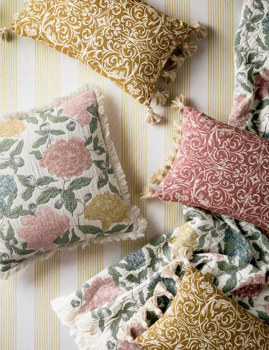 Historic Royal Palaces Kensington Antique Rose Pink Microfibre 30x50cm Cushion
