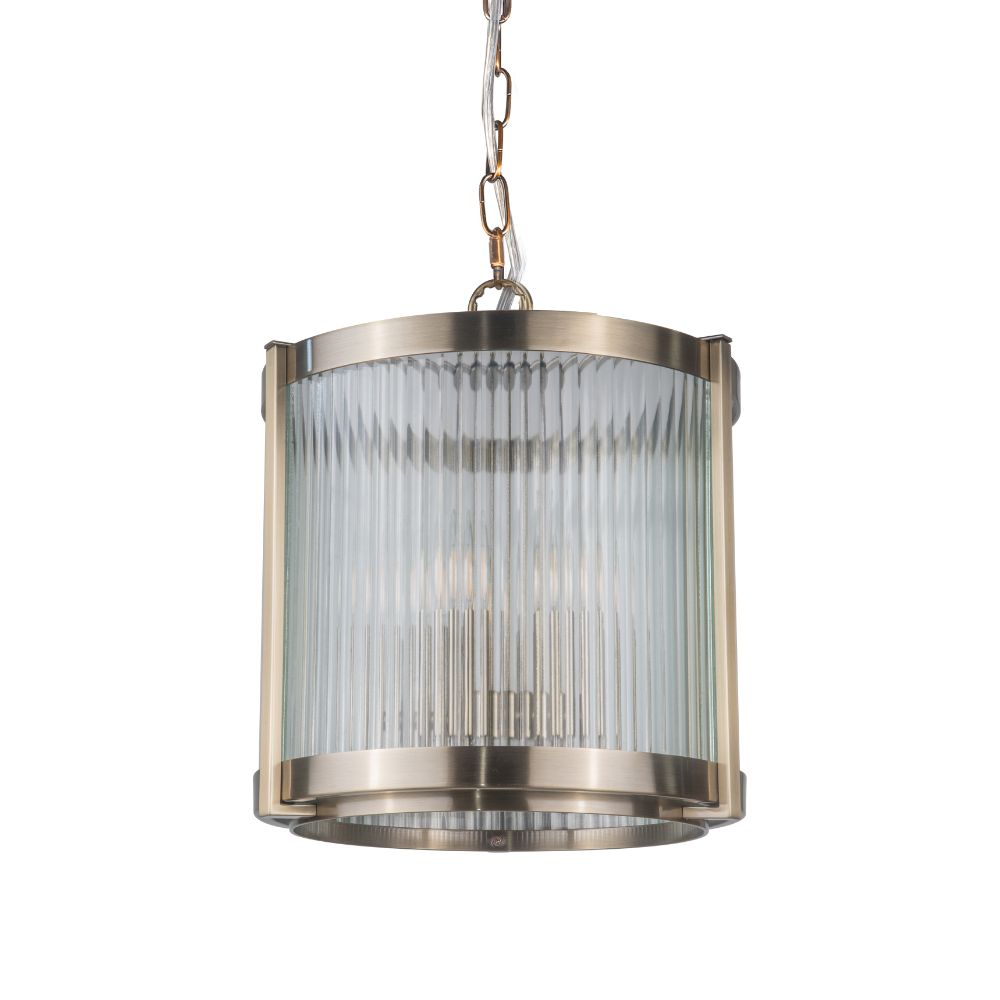 Magnalux Hudson 5 Light Pendant Antique Brass