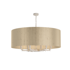 Icarus 6 Light Pendant in Chalk White with Bespoke Large Shade