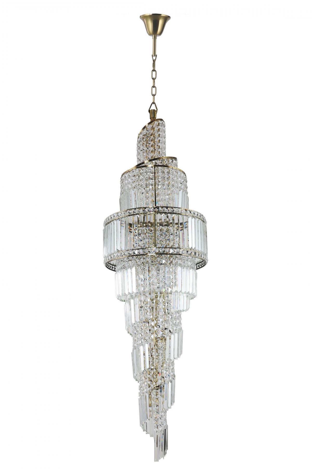 Magnalux, Isla 19 Light 1600mm Crystal Antique Brass