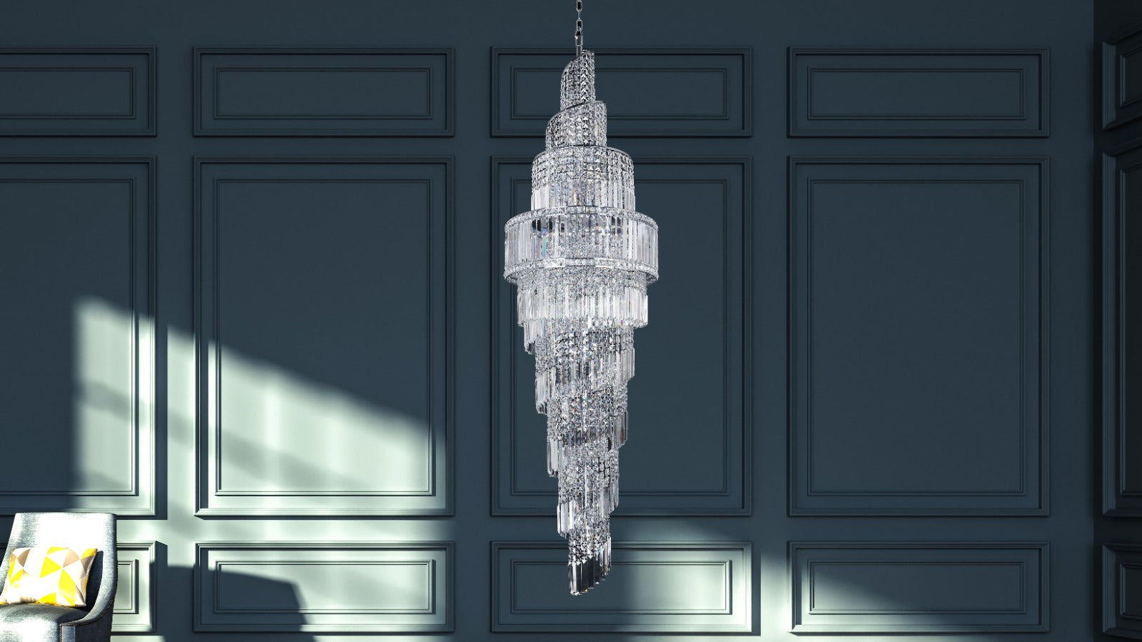 Magnalux, Isla 24 Light 2200mm Crystal Polished Chrome