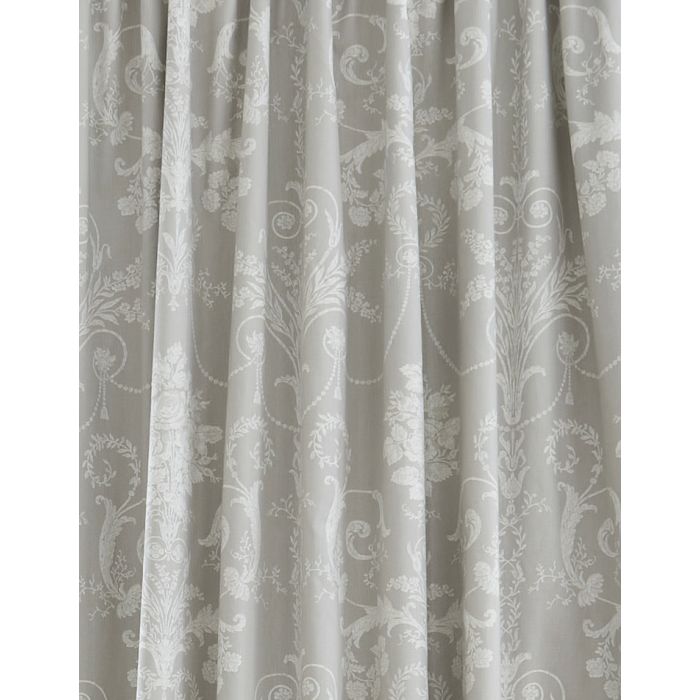 Laura Ashley Josette Dove Grey Ready Made Curtain Pencil Pleat